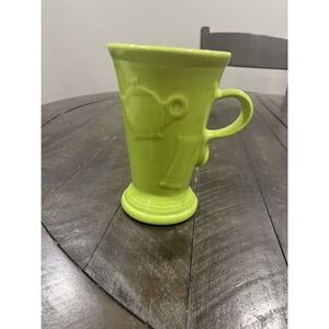 Homer Laughlin Fiesta Lemongrass Green Latte Pedestal Coffee HLC Embossed 6" Cup